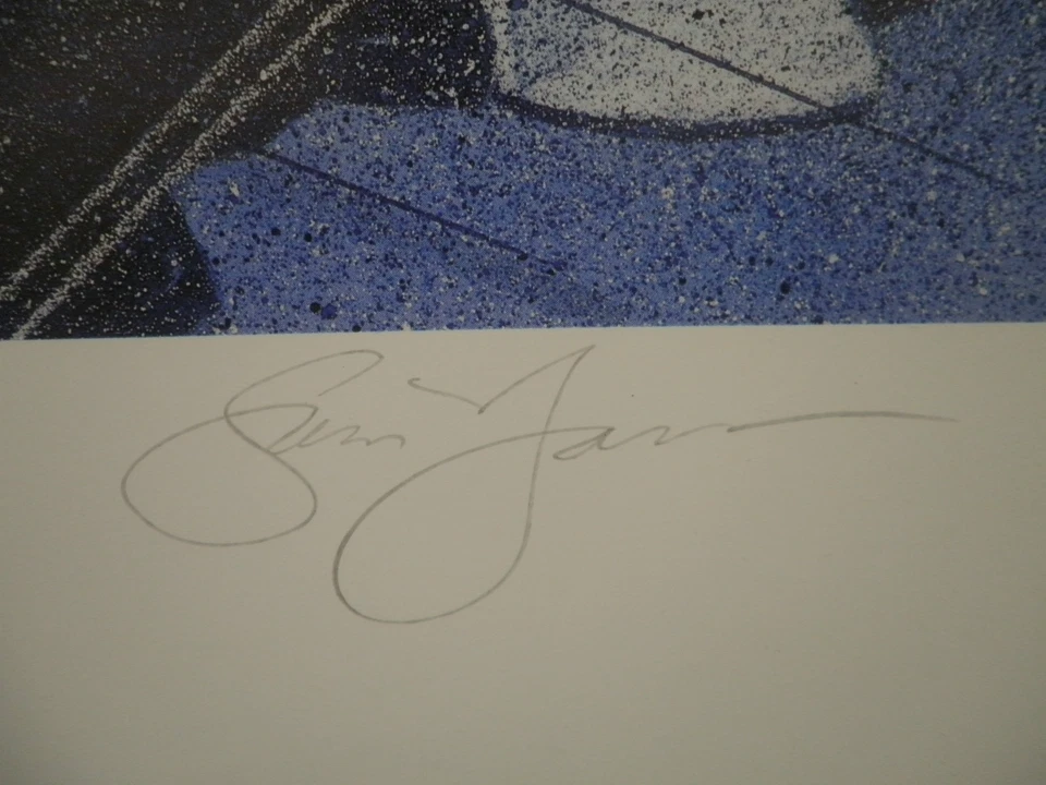 Sam Bass Signed Dale Jarrett Earnest Byner Washington Redskins NASCAR Lithograph - Image 4 of 4