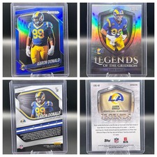 Aaron Donald Prizm Black Blue /199 & Topps Chrome LOG-40 Refractor Rams