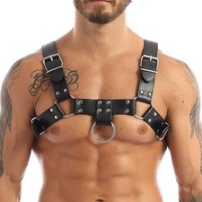 PU Leather Harness For Men Adjustable Buckle Body Chest Garter Belt
