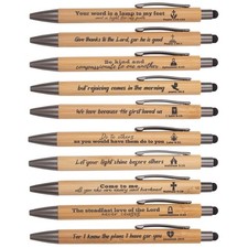 Bible Verse Bamboo Pens Christian Inspirational Scripture Stylus Ballpoint Gifts
