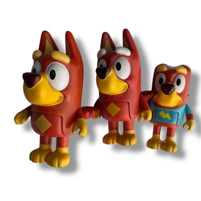 Bluey Family & Friends Figure RUSTY Red Kelpie Dog Set Of 3 - No Duplicates
