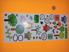 Owl Nature Sticker Sheet Scrapbook Planner Crafts Trees Mushrooms Leaves Cute