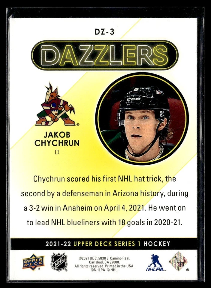 2021-22 Upper Deck Series 1 Dazzlers Red #DZ-3 Jakob Chychrun - Image 2 of 2