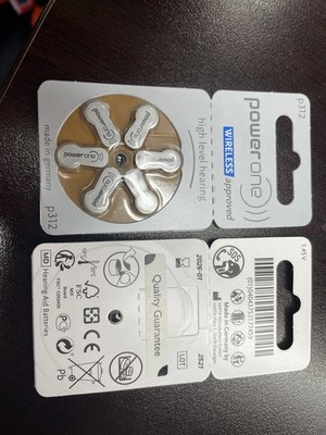 Power One Size 312 PR41 1.45V Zinc Air Hearing Aid Batteries (12 batteries)