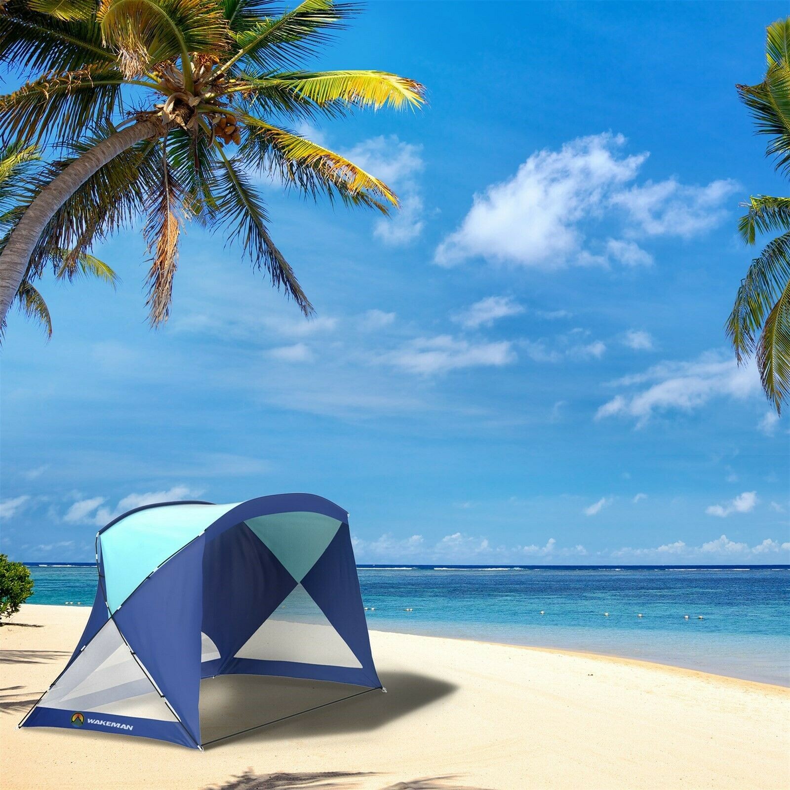 5 Person Portable Sun Shelter Beach Tent Waterproof Windproof Sun Shade w/ Bag