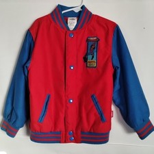 Youth Size 4 Spider-Man Snap Up Varsity jacket Coat Red Blue Marvel Disney 14x19