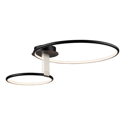 Artcraft Halo 31'' Integrated LED Semi-Flush Mount, Black - AC6632NB