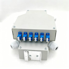 6 Port DIN Rail Fiber Optic Terminal Box SC LC Coupler With Pigtail Fiber Adapte