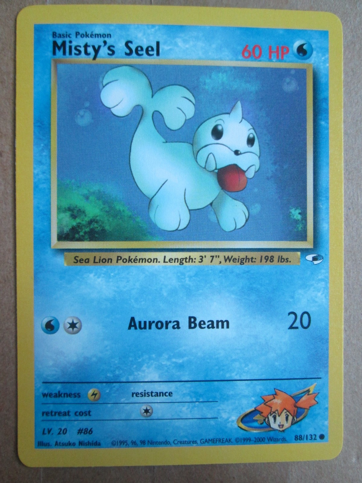 Misty's Seel - 88/132 - Common WOTC TCG—Gym Heroes Set Pokemon Card