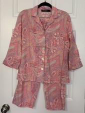Lauren Ralph Lauren Women s Pajama Set Size S Multicolor Paisley Cropped Pants