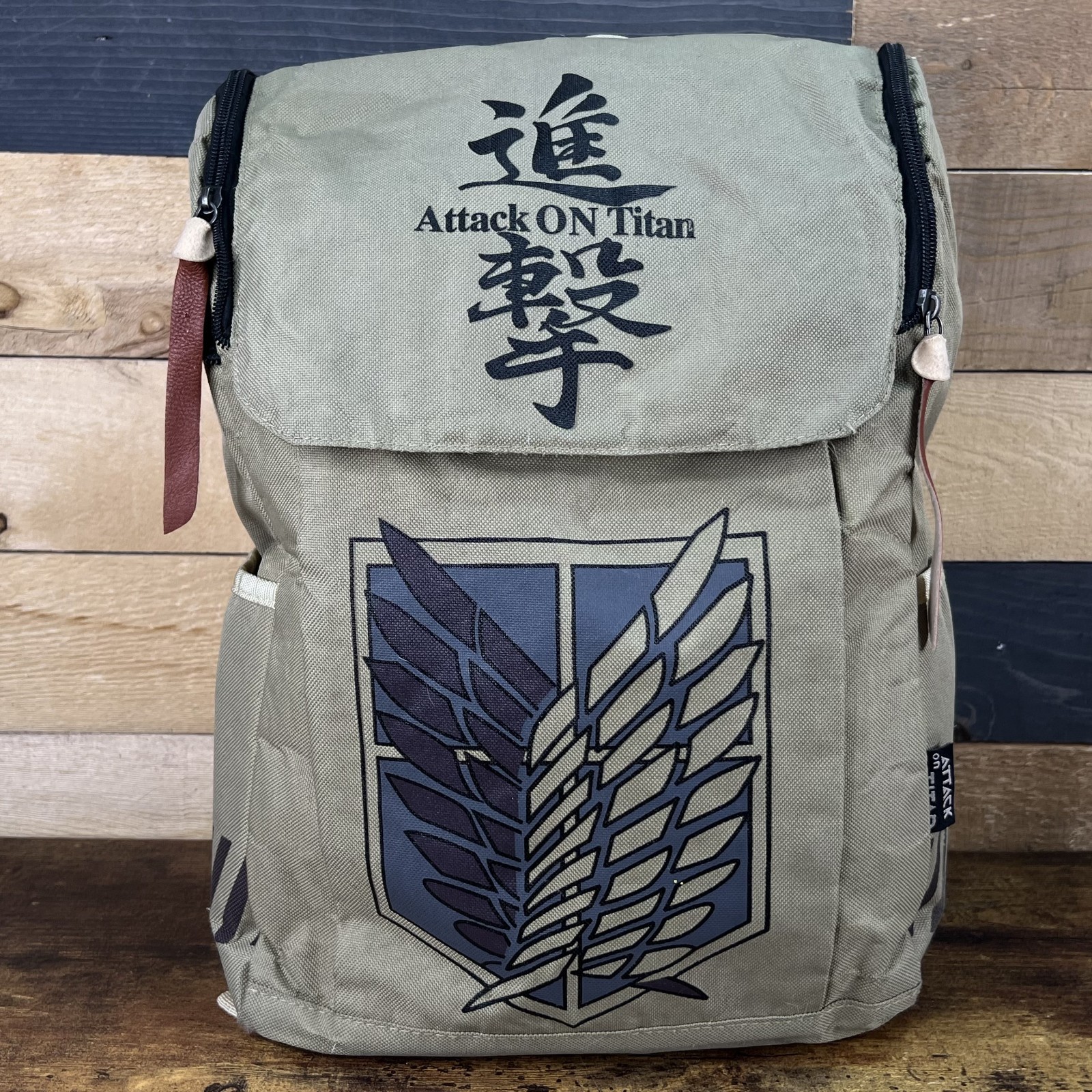 Attack On Titan Anime Khaki Travel Backpack Laptop School Ba