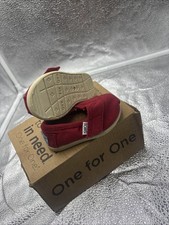 TOMS Tiny Classics Red Canvas Sneakers Shoes T2 NIB
