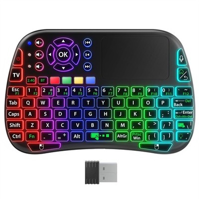 Fosmon Mini Keyboard with Touchpad Small Wireless Keyboard Bluetooth RGB Backlit