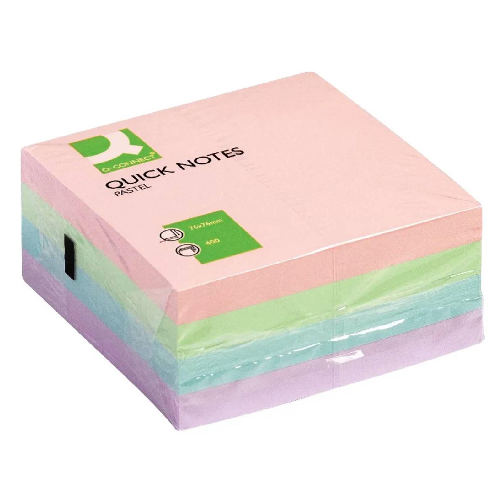 Q-Connect Quick Note Cube - Pastel Colours - 76 x 76mm [KF01347]