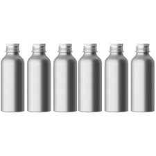 6 Pcs Aluminum Bottle Aluminum Container for Liquid Reagent Bottle Travel Cos...