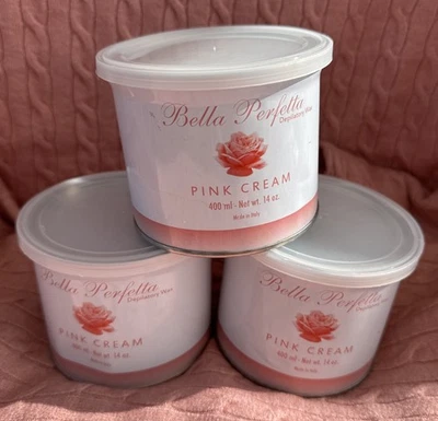 Bella Perfetta DEPILATORY WAX- 14OZ/400ML PINK CREAM *NEW **(Set of 3)