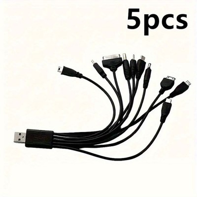 Durable 5Pc Universal Charging Cable Set Suitable fits Old MP3 Players & Cameras