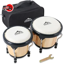 Bongo Drum 4” and 5” Set for Adults Kids Beginners Professionals Tunable Wood A