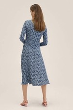 Mango Printed Ruched Dress Size 4