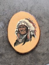 Native American Wood Artwork Decor Vintage Made In USA Wall Art