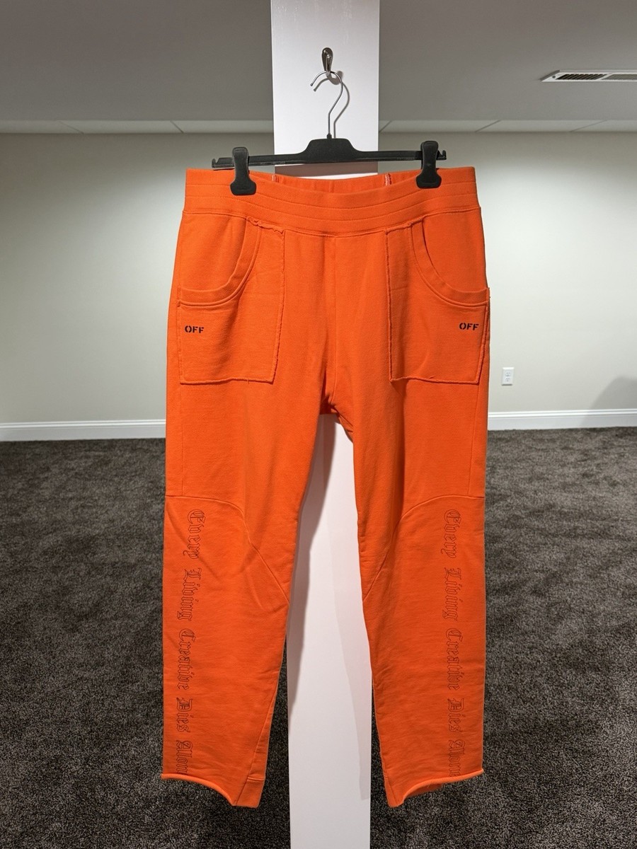vlone ボンテージパンツ サイズL オレンジ asap Vlone x Off-White 2016 Orange Logo Sweatpants | eBay