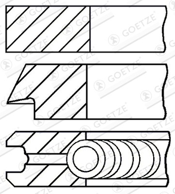 1X Goetze Engine 08-502900-00 Kolbenringsatz FüR VW Audi Skoda Seat Westfield-image