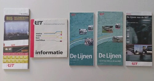 ► Rotterdam RET Metro Tram Bus - 5 netplannen / maps / plans de réseau