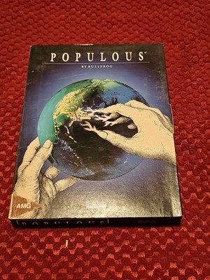 Amiga Populous Computer PC Game W Manual & Box Vintage Electronic Arts 1 Disk