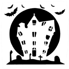Really Great Stencils, Spooky House 1, 5x5", Halloween, Whimsical, Graveyard