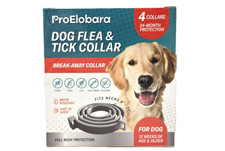 ProElobara Dog Flea Tick Collar, 4 Collars, Fits Necks 8" - 21", Gray