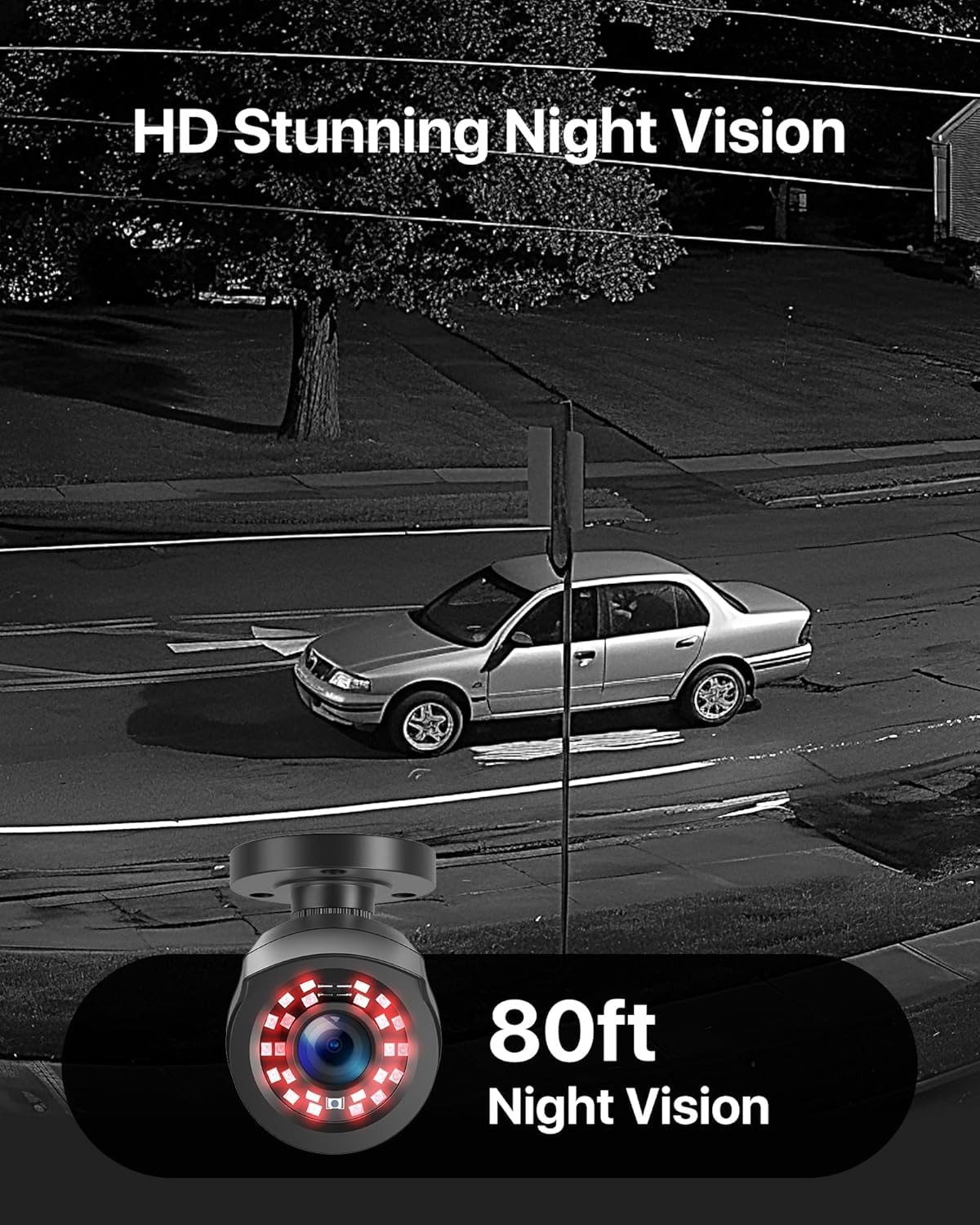 3K Lite Security Camera System with AI Human Vehicle Detection,H.265+ 8CH HD ...