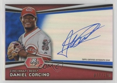 2012 Bowman Platinum Prospects Blue Refractor 77/199 Daniel Corcino Auto 0m8