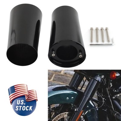 2pcs Front Fork Boot Slider Tube Cover for Harley Street Glide Road Glide 2014+
