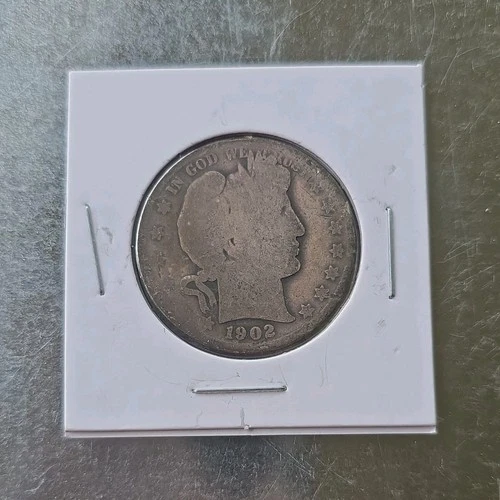 1902 Barber Half Dollar Circulated US Silver 50C Fifty Cents Uncertified Coin