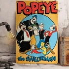 1pc Vintage "Popeye the Sailorman" Tin Metal Signs Home Décor 8x12 Retro Wall De