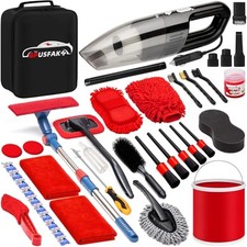 41Pcs Car Wash Cleaning Kit with Handheld Vacuum, Brushes Accessories for