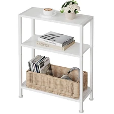 3-Tier Side Table, Small End Table, Sofa Side Table for Narrow Spaces, Slim E...