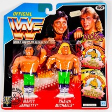WWF Hasbro Marty Jannetty Shawn Michaels 2 confezioni 1992 serie 2 GiG MOC NUOVO IMBALLO ORIGINALE