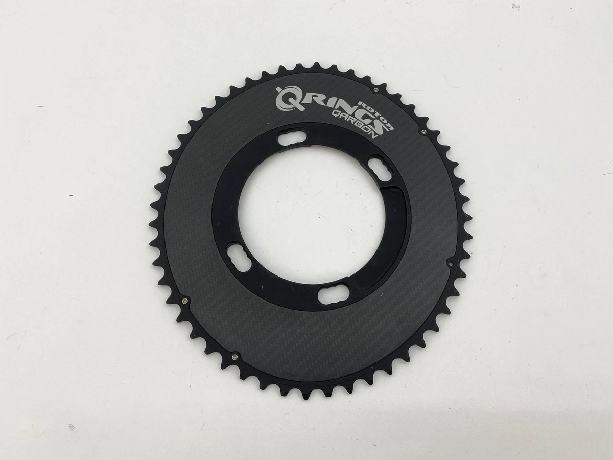 Plateau Ovale Rotor Qarbon Q-Ring 50 Dents Pour Shimano - BCD 110x4 - Carbone/aluminium - Neuf