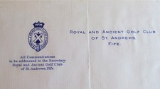 ROYAL AND ANCIENT LETTER TO BOBBY LOCKE DATED JUNE 1968