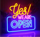 Custom made personalised yes we are open shop window store neon Sign LED Light