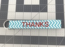 Personalized / Monogrammed Fabric Wristlet Key Fob with key ring