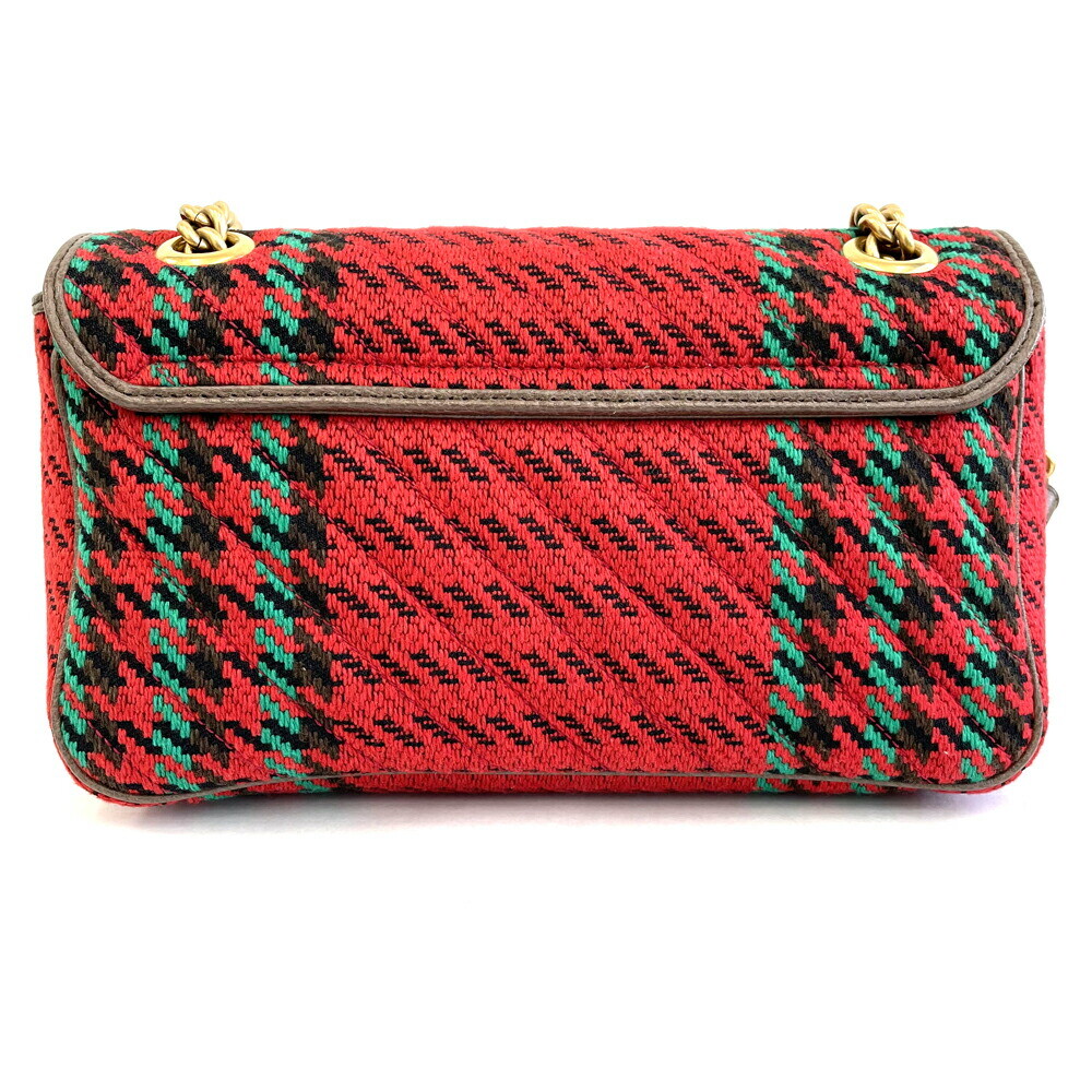 【関税&送料込】Gucci Gg Marmont Gucci Gg Marmont Tweed Chain Shoulder Bag Red Gold | eBay