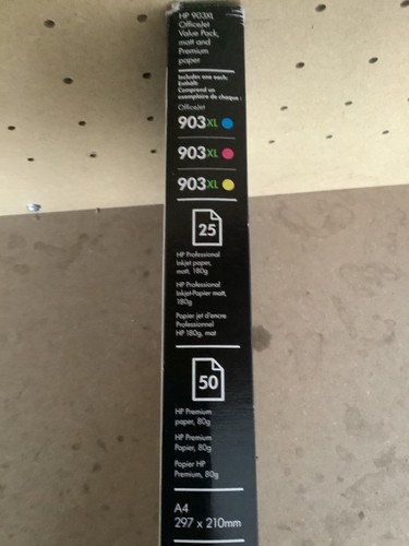 Wkłady atramentowe HP 903XL Office Value Pack (cyjan/purpurpurowy/żółty) + 75 arkuszy A4 - Zdjęcie 3 z 4
