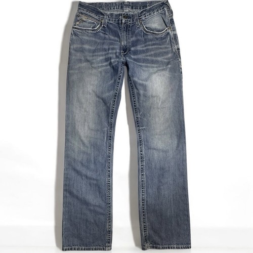 Ariat Jeans Herren 32x36 Coltrane Durango Western Cowboy sehr distressed getragen