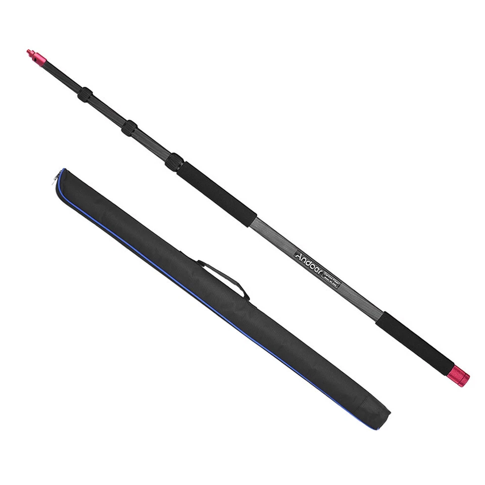 Andoer 9.8ft Carbon Fiber Microphone Boom Holder Arm Pole Extension Mount Stand - Imagem 2 de 4
