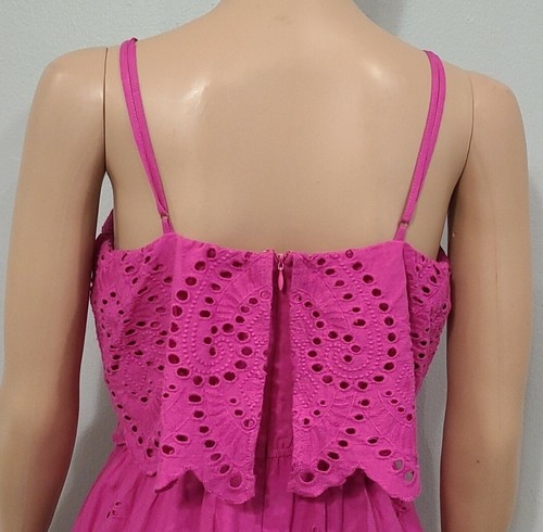 Harper heritage romper magenta pink Wide Leg Full Eyelet Floral Women's Size M - Picture 8 of 12