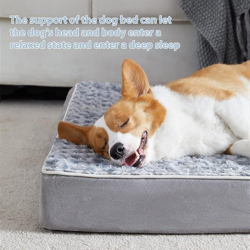 Orthopedic X Large Dog Bed Chew Proof Dog Bed for Large 42 X 30 X 4 Inch Grey - Picture 7 of 12