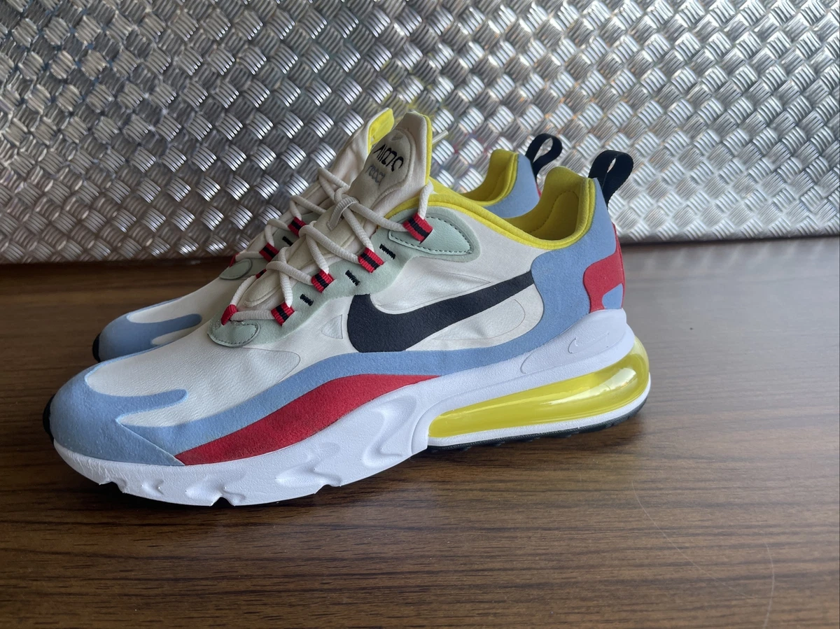 Nike Air Max 270 React White Blue Red Yellow Black AT6174-002 Women's Size  12 W