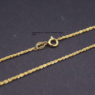 No.180 金無垢 14k 1.07 18k 金 24K 純金 Pure Au750 18K Yellow Gold Chain Women 1mm Rope Link Necklace 0.8